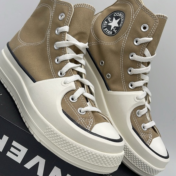 Converse Men’s CTAS CONSTRUCT HI ROASTED/BLACK/EGRET A03876C Platforms Sneakers - Picture 6 of 16